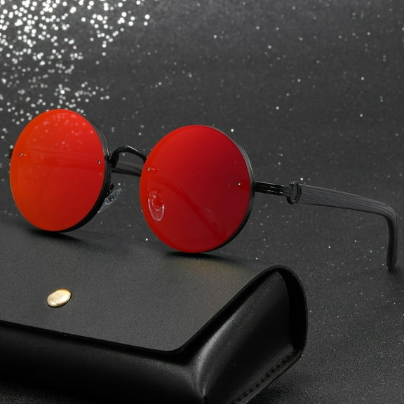 A Pair of Men'S Round Retro-Style Glasses with Metal Frames And Faux Wood Grain Legs, Perfect for Casual Decoration, Vintage Style, Full Rim Frame, Decorative Lenses, Ideal for Everyday Use,