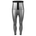 thumbnail image 5 of Men's Sports Tights Sweat Inducing Abdomen Waist Shaping Pants - PU Material, Straight Fit, Fitness/Yoga - Sauna Suit Effect, 5 of 7