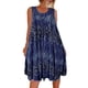 thumbnail image 5 of Vestido Camiseta sin mangas con estampado de chaleco Vestido corto Sin mangas Mujer Ropa de verano, Azul oscuro, 5XL Monstrate AP002136-40, 5 of 6