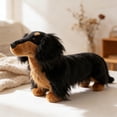 thumbnail image 5 of Realistic 13.78" Long-Haired Dachshund Plush Toy - Black & Tan Lifelike Stuffed Wiener Dog, Soft Cuddly Companion for Kids, Dog Lovers & Home Decor, 5 of 5