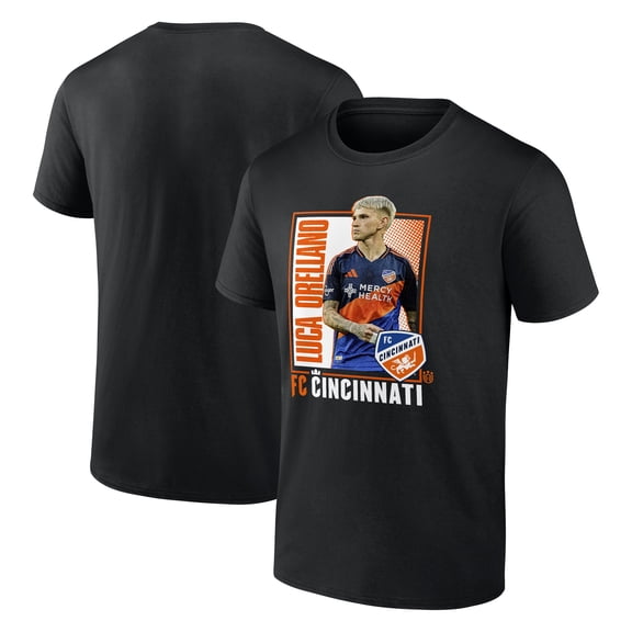 Men's Fanatics Luca Orellano Black FC Cincinnati Player Program T-Shirt