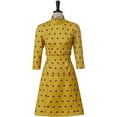 thumbnail image 2 of Mrs. Fox Costume Dress - Yellow Apple Polka Dot Elegant Mini Dress, 2 of 9
