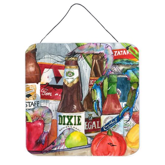 Carolines Treasures 1017-2DS66  Orleans Beers and Spices Wall or Door Hanging Prints 6x6 multicolor