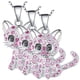 thumbnail image 3 of Cadenas y DIje de Gatita, MXAKA-003, 3Pzas, Gato/Circonia, Plata/Rosa, Metal, Cadena y Dije, 3 of 3