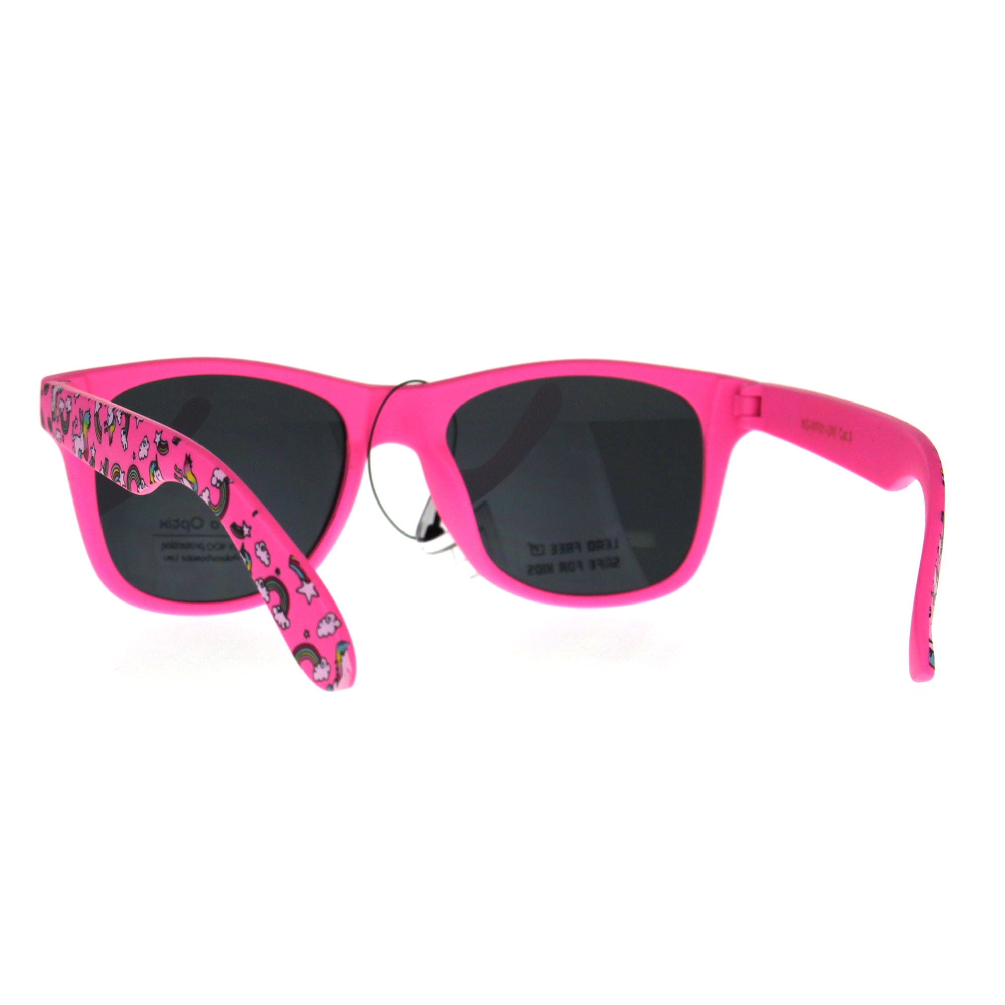 Girls Child Size Panel Color Mirror Lens Horn Rim Mod Sunglasses