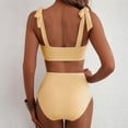 thumbnail image 4 of Women's High Waisted 2 Piece Bikini Sets Halter Patch Pocket Swimsuits Striped Bathing Suit Beach Swimwear 2026 Yellow L, 4 of 4