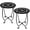 Set of 2, variant on 2 Pack Outdoor Side Table, 14 Inch Small Round Outdoor End Table Metal Side Table, Weather Resistant Steel Patio Side Table for Patio Yard Balcony Garden Black