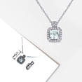 thumbnail image 5 of Everly Women's 1/2ct TGW Aquamarine and 1/10ct TW Diamond 10k White Gold Halo Pendant with Chain, 5 of 10