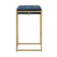 thumbnail image 4 of Weston Home Oddie Gold Finish Button Tufted Velvet Counter Height Stools, Set of 2, Blue, 4 of 11