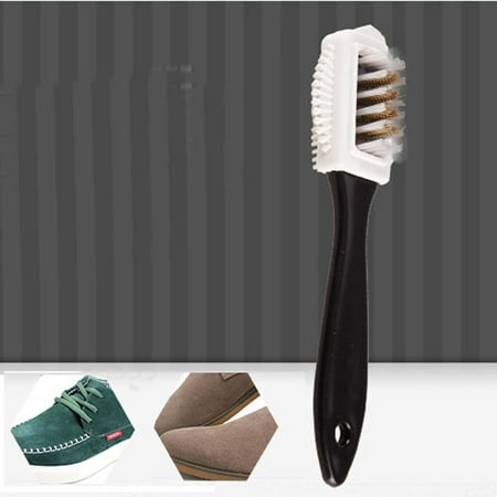 Durable Black S Shape Boot Shoes Cleaner 3 Side Shoe Cleaning Brush (Best Way To Clean Black Suede Shoes)