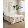 thumbnail image 2 of Mushroom Butterfly Bed Skirt California King Size 18" Drop Leaf Botanical Fairyland Plants Farm Ruffled Wrap Around Bed Skirts Adjustable Elastic Bedskirt Dust Ruffle for California King Size Bed, 2 of 7