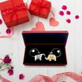 thumbnail image 1 of pstuiky 2 llaveros redondos de acero inoxidable, ideales como regalo de San Valentín o Navidad., 1 of 3