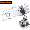 thumbnail image 2 of HUGFEGWE Keyed Hasp Lock with Keys Twist Knob for Doors Cabinets Chrome Plated 4in U2536-16641, 2 of 7