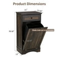 thumbnail image 3 of HARIPUL Single Tilt Out Trash Cabinet for 13 Gallon Trash Can, Laundry Hamper Tilt Out Pet Proof Trash Cabinet for Kitchen, Dark Brown, 3 of 8