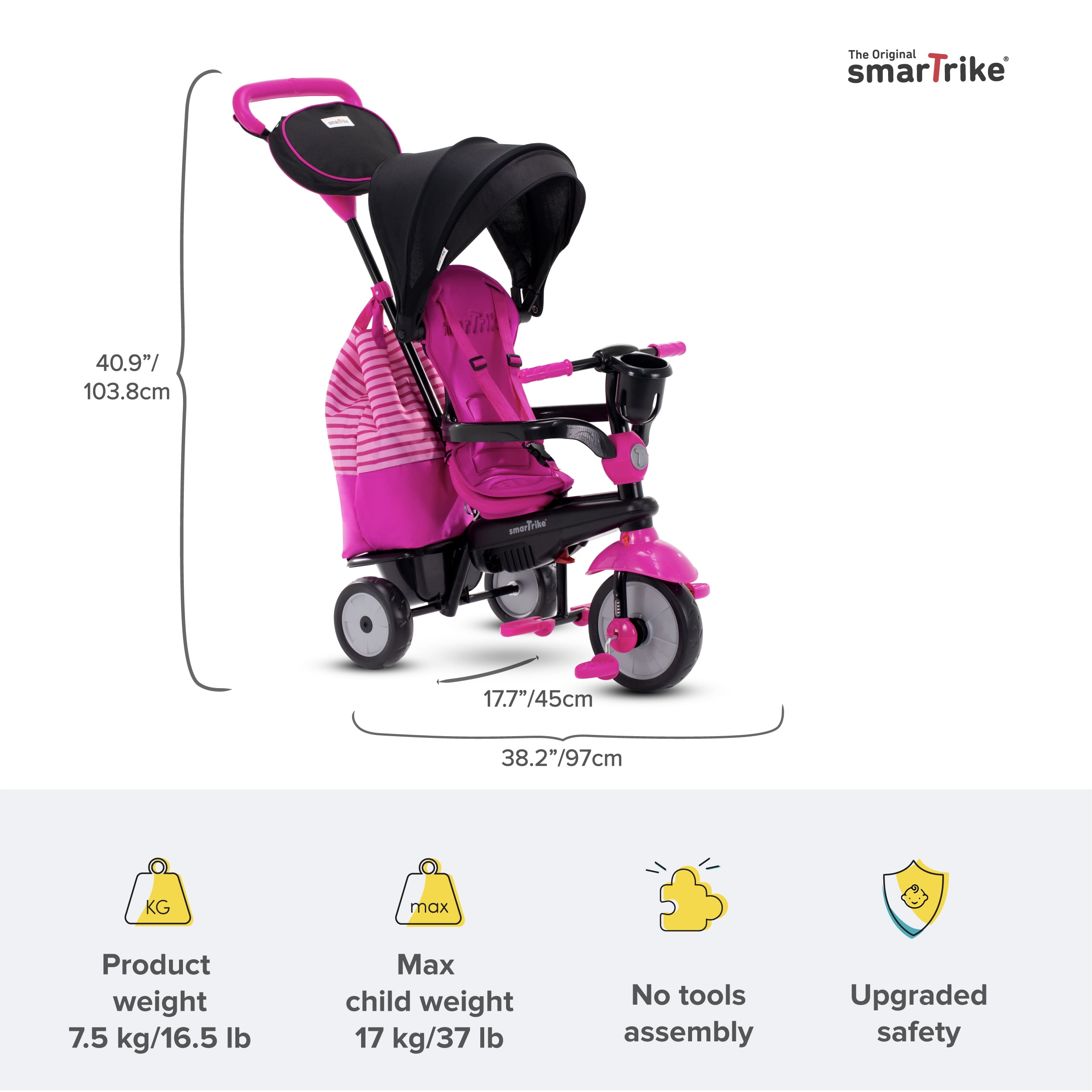 smarTrike Swing DLX, 4-in-1 Toddler Tricycle 15M - Red - Walmart.com