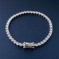 thumbnail image 4 of TwoBirch Sterling Silver and Moissanite Swirl Prong Set Tennis Bracelet (3MM)(8.5 Inches), 4 of 6