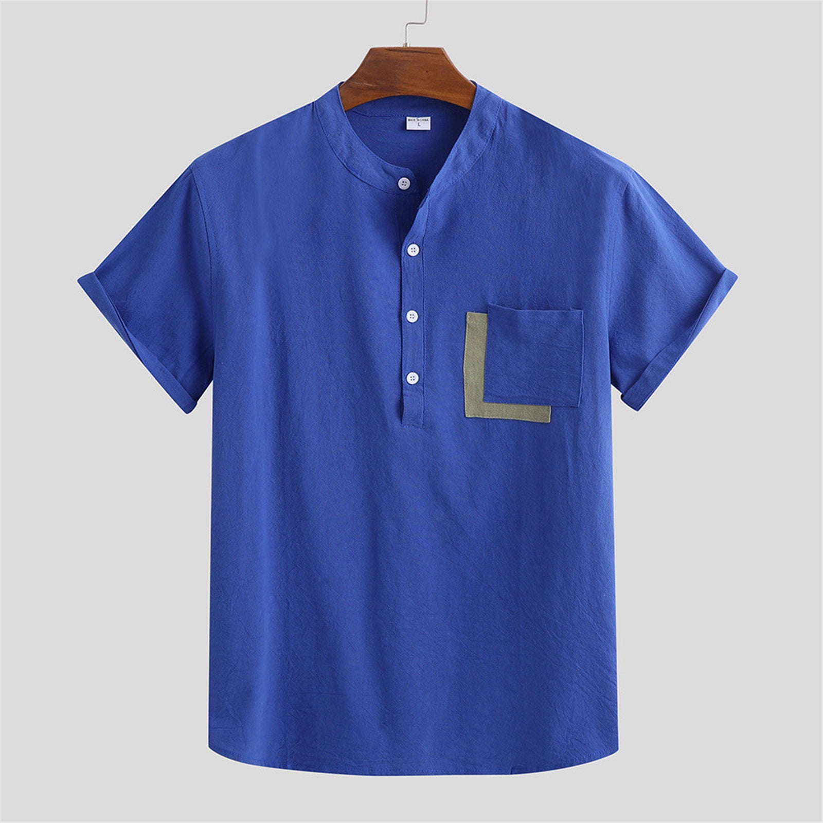 Simplmasygenix Men's Shirts Clearance Solid Color Men's Casual Fashion