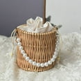 thumbnail image 1 of Sac à Main en Paille de Plage pour Femmes, Sac en Osier Rotin pour Femmes, Panier Fourre-Tout à Perles, 1 of 8