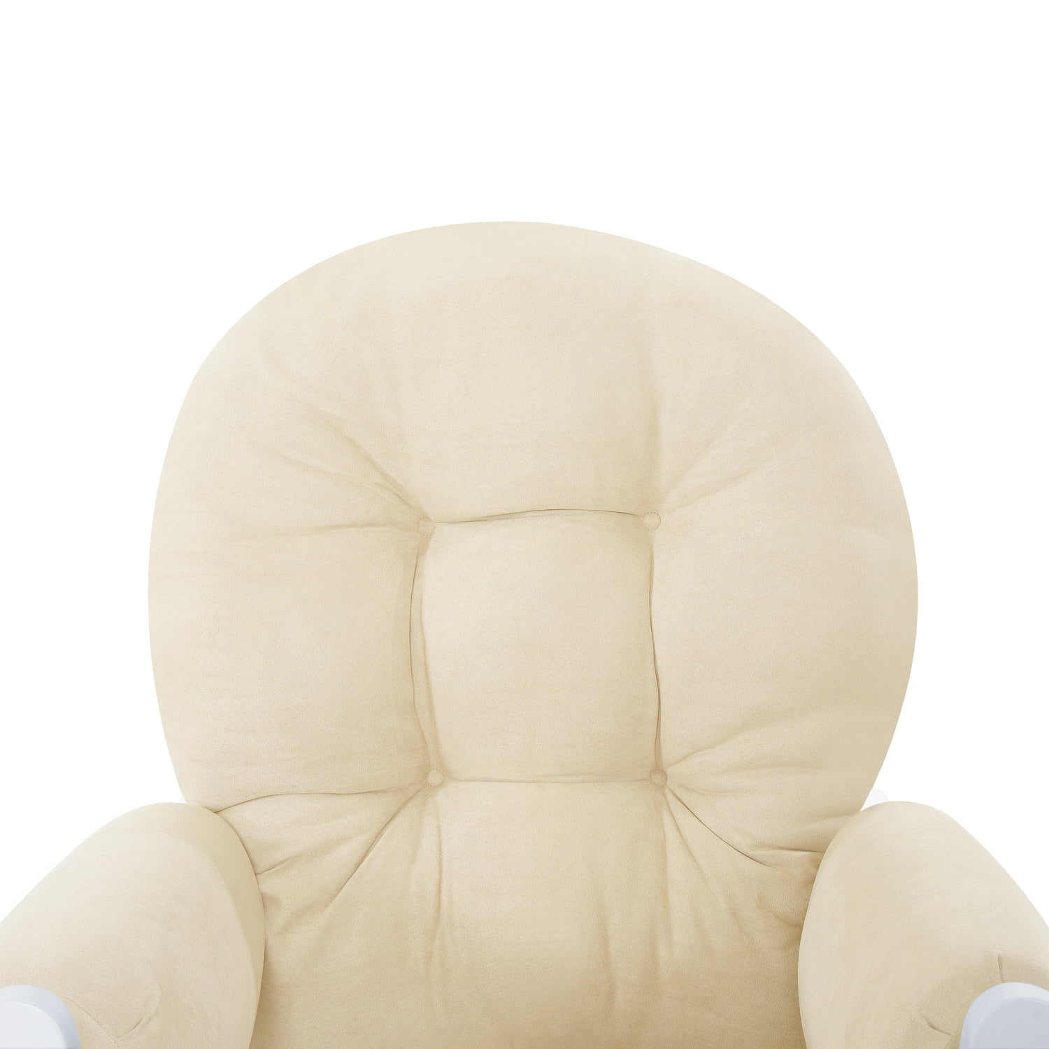 Nursery Glider & Ottoman Sets, Reclining Swivel Glider Rocker with Ottoman, Nursery Rocking Chair for Baby Room, Upholstered Nursery Recliner Glider with Ottoman, Padded Arms - Cream, White