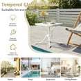 thumbnail image 4 of Ktaxon 18in Patio Side Table with Tempered Glass, Outdoor End TableTable with Metal Frame (Square, White), 4 of 8
