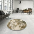 thumbnail image 3 of Ahgly Company Indoor Round Abstract Brown Abstract Area Rugs, 4' Round, 3 of 6