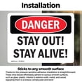 thumbnail image 3 of (2 Pack) Stay Out! Stay Alive! OSHA Danger Sign 18 Inch X 12 Inch Vinyl Label Decal Sticker Weather Resistant, UV Protected for Workplace, Business, and Construction Site, Made in the, 3 of 7