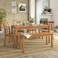 thumbnail image 2 of Lexington Large Dining Set with Bench and 4 Window Back Chairs, Oak, 2 of 7