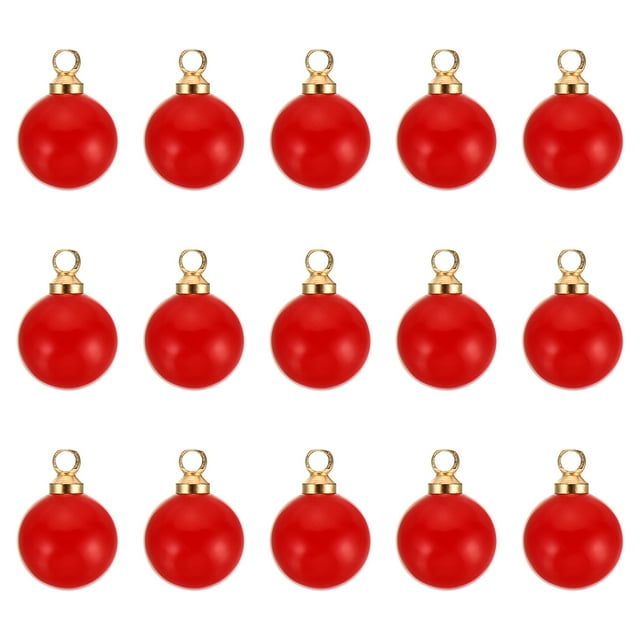 Unique Bargains Pendentifs Perles Fausses 8mm, Lot de 150 Perles Rondes Imitation Perles, Rouge Doré