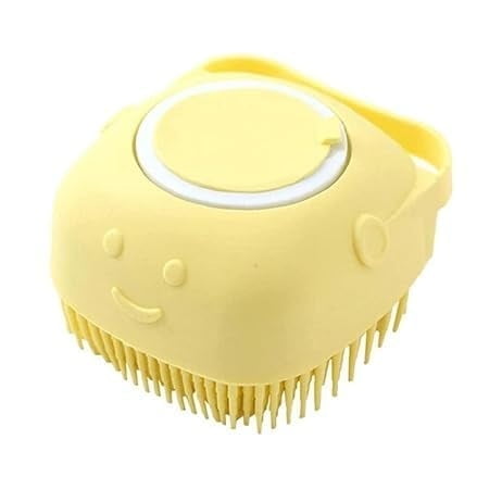 Pet Bath Massage Brush Puppy Dog Cat Grooming Cleaning Soft (Pink)