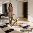 thumbnail image 2 of Mesa Redonda Comedor Blue Room Denver 4 Personas Cristal Vidrio Base Cromada Color Dorado Estilo Luxury Moderno 100 x 100 x 75 cm, 2 of 6