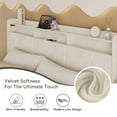 thumbnail image 4 of Sailvan Queen Bed Frame, Platform Bed Frame Queen Size with Storage Drawers & LED Lights, Upholstered Bed Frame with Headboard & Charging Station, 1000lbs Capacity, No Box Spring Needed, 4 of 10
