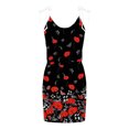 thumbnail image 5 of Vestido de tirantes suelto con estampado de vendaje sin mangas con cuello en V casual para mujer Fridja  hjkh6309, 5 of 5