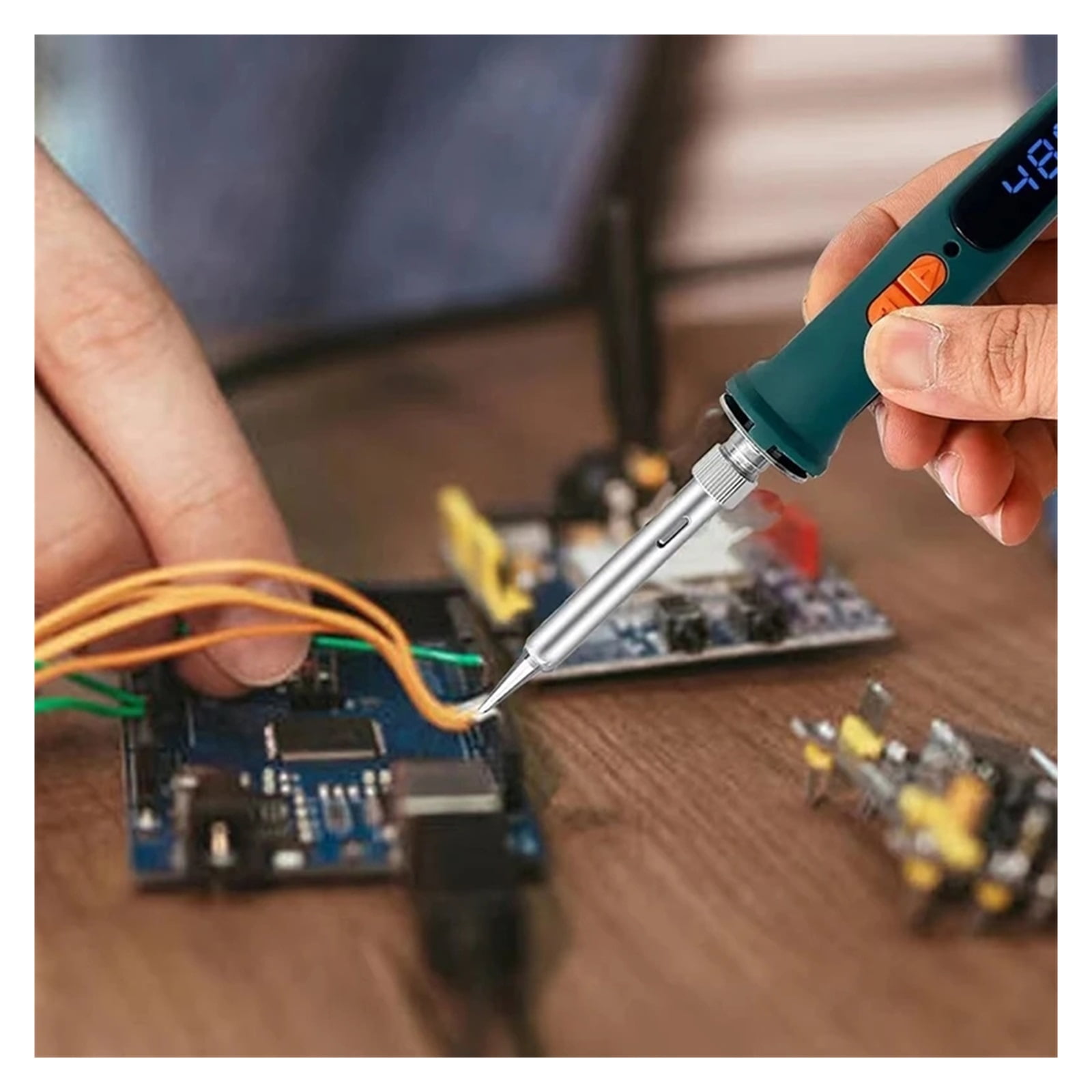 Electric Soldering Iron,120W Dual Calibration Temperature LCD Digital Welding Tool,Soldering Iron Head Welding Repair Tools ,Accurate Temperature Control