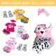 thumbnail image 2 of Lovely Cartoon Caw Printed Shirt Socks Underpants Headband Suit for 22-23inch Reborn Baby Newborn Girl Dolls Clothes, 2 of 7