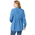 thumbnail image 2 of Woman Within Plus Size Pleat-Back Denim Jacket Long Oversized Jean Coat, 2 of 6