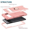 thumbnail image 2 of SaniMore for Google Pixel 7 Pro Multi-Functional Case, 3-Layer Protection Magnetic Cover Support Car Mount & 360° Rotatable Metal Ring Kickstand Full Body Shockproof Protective Shell, Rosegold, 2 of 8