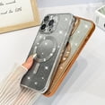 thumbnail image 4 of Case for iPhone 15 Pro Case for Women [Compatible with MagSafe] Full Camera Protection Plating Luxury Glitter Bling Soft TPU Shockproof Protective Cover for 15 Pro - Golden, 4 of 12