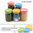 thumbnail image 1 of Colored Plastic Mason Jar Lids Regular Mouth Mason Canning Jars Top Food Storage Replacement 4 Pack, 1 of 7