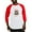 Red/White, variant on CafePress - Here's My Heart Cute Raccoon Blowing Kisses Quote - Cotton Baseball Jersey, 3/4 Raglan Sleeve Shirt