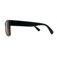 thumbnail image 3 of Mens Classy Moulded Thick Horn Rim Rectangle Fashion Sunglasses Black Wood, 3 of 4