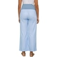 thumbnail image 3 of INSPIRE CHIC Women's Maternity Pants Wide Leg Elastic Waistband Striped Printed Over Belly Casual Lounge Pregnancy Trousers M Blue Stripe, 3 of 6