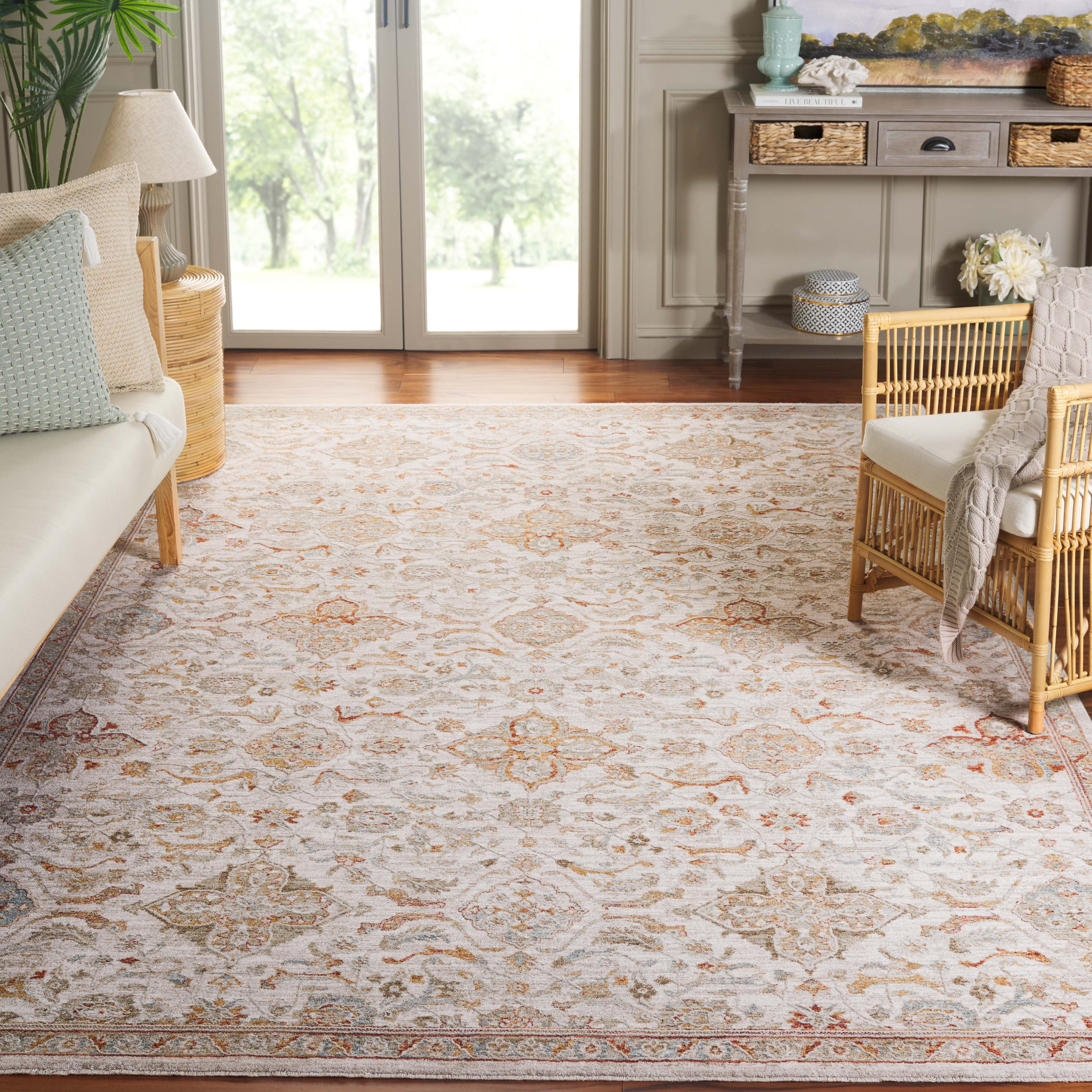 SAFAVIEH Culture Verity Abstract Area Rug, Ivory/Rust, 8' x 10'