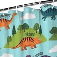 thumbnail image 3 of Light Blue Dinosaur Landscape Pattern Shower Curtain 84"x72" ,Bathroom Decorative Shower Curtains Set with 12 Hooks,Modern Waterproof Washable Shower Curtain, 3 of 6