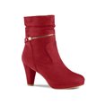 thumbnail image 1 of Unique Bargains Women's Ankle Zip Platform High Heel Mid Calf Boots Red (Size 6.5), 1 of 8