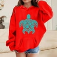 thumbnail image 2 of Tiweut Casual Hoodies for Girls Long Sleeve Hooded Fashion Turtle Printed Loose Fit Sweatshirt Relaxed Fit Blouses 4-5 Y, 2 of 4