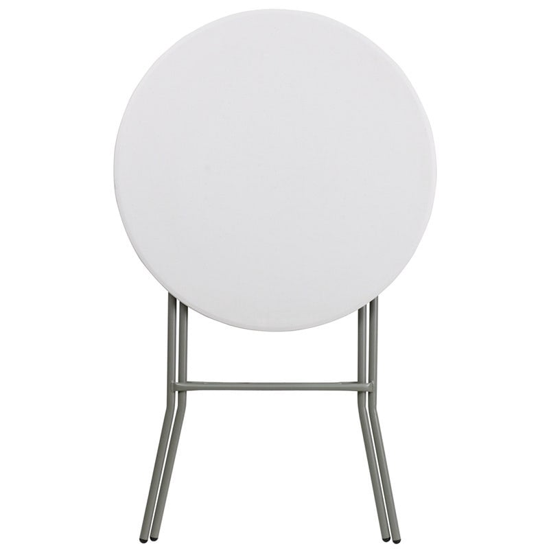 TitanPRO™ Plastic Folding Cocktail Table 32 Round - Granite White