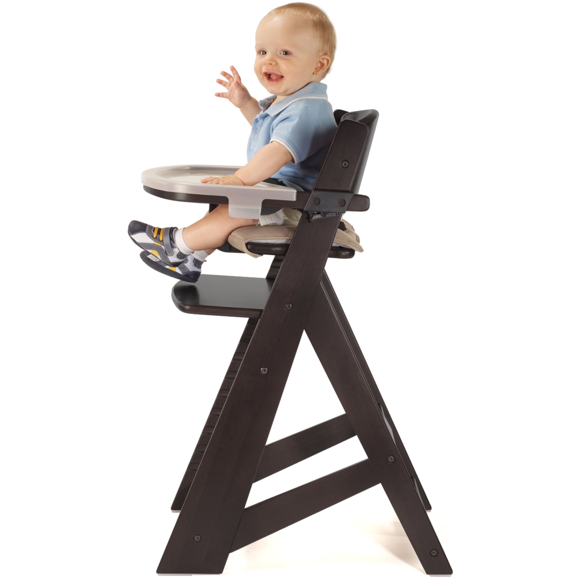 Height Right™ High Chair with Infant Insert - Safe, comfortable seat children, adjustable wood high chair is ideal for children aged 6 mos. to 3 years- ESPRESSO