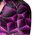 thumbnail image 4 of Kiplyki Men's Long Sleeve Gradient Slim Geometric Graphic Printed Casual Shirt, 4 of 4