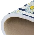 thumbnail image 7 of SKYSONIC 72x48in Daisy Stripe Nautical Area Rug, Watercolor Summer Flowers Non-Slip Floor Carpet for Indoor Living Dining Room and Bedroom Area, 7 of 7