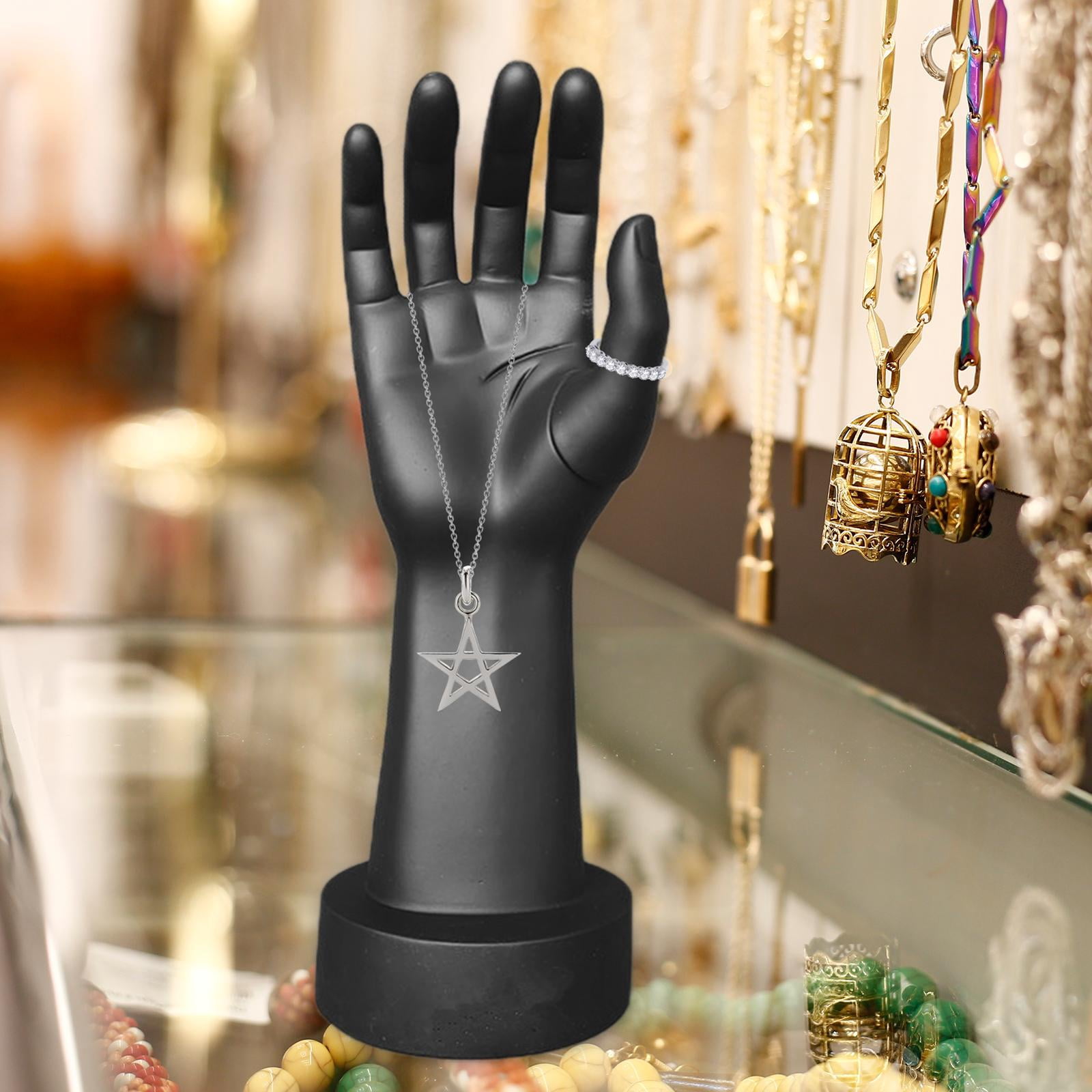 Milageto Male Mannequin Hand Black Jewelry Organizer for Watch Gloves Photograph Prop